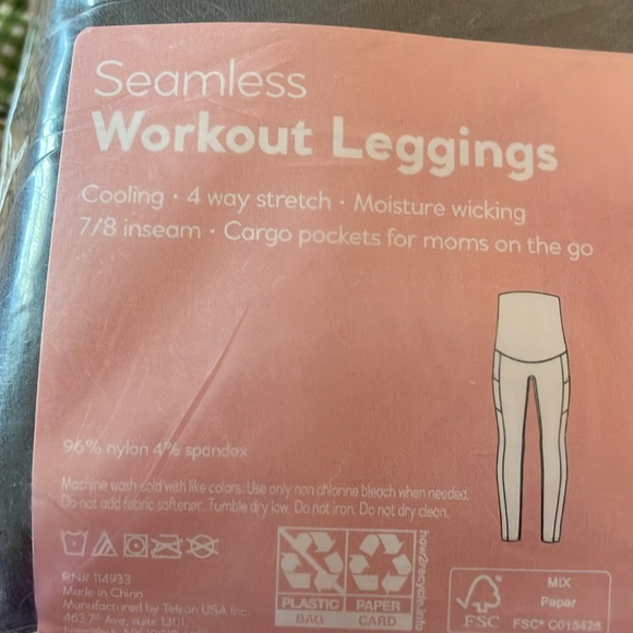 Destination Maternity black workout leggings NEW! Size XXL - Picture 6 of 8